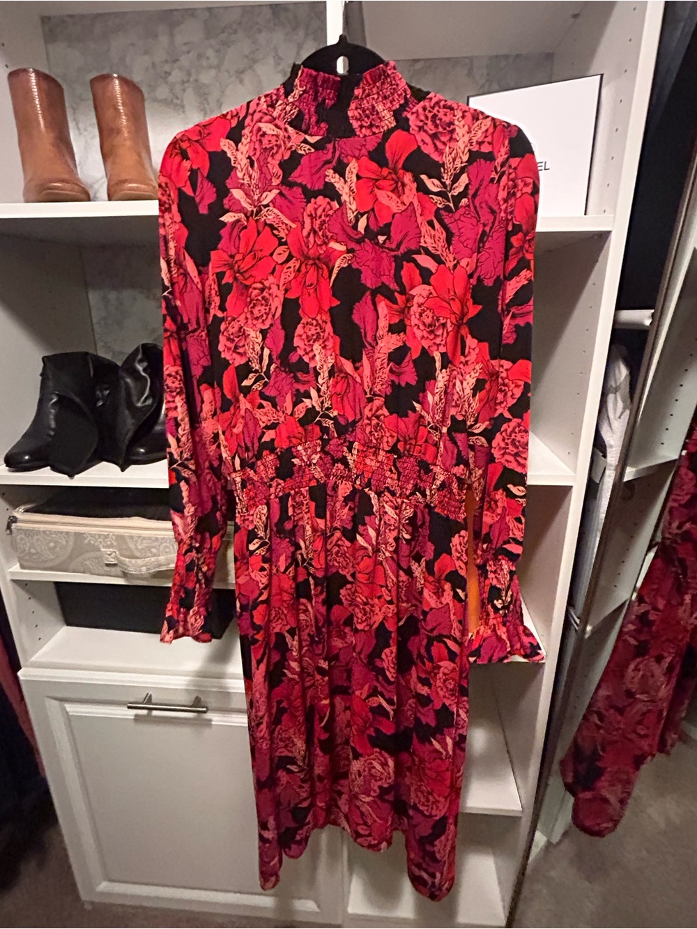 Nanette Lepore Floral Dress - Red/Pink/Black - Size 14